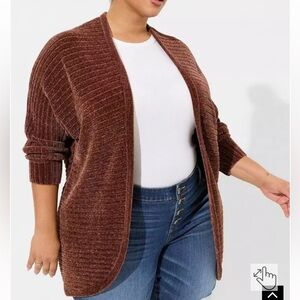Torrid Rich Brown Ribbed Cardigan
